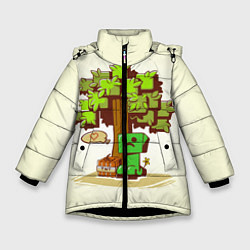 Куртка зимняя для девочки Forest Creeper, цвет: 3D-черный