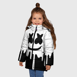 Куртка зимняя для девочки MELLO BLACK x WHITE, цвет: 3D-черный — фото 2