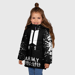 Куртка зимняя для девочки BTS ARMY, цвет: 3D-черный — фото 2