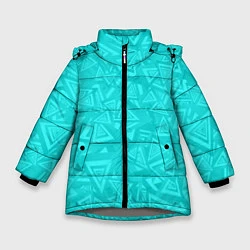 Куртка зимняя для девочки Абстракция и смволы, цвет: 3D-светло-серый