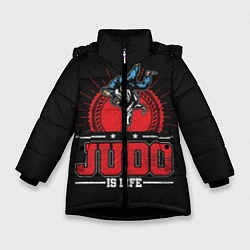 Куртка зимняя для девочки Judo is life, цвет: 3D-черный