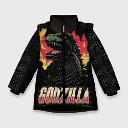 Куртка зимняя для девочки Flame Godzilla, цвет: 3D-черный