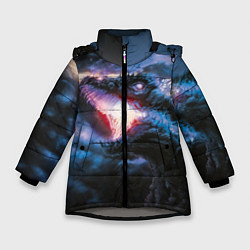 Куртка зимняя для девочки Годзилла, цвет: 3D-светло-серый