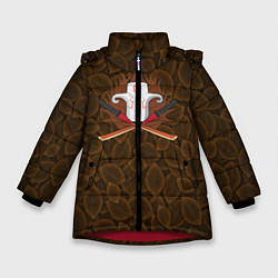 Куртка зимняя для девочки Juggernaut Dota2, цвет: 3D-красный