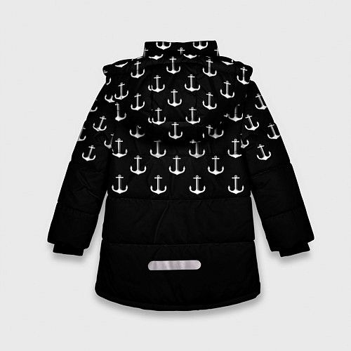 Зимняя куртка для девочки Минималистичные Якоря / 3D-Черный – фото 2
