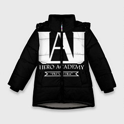 Куртка зимняя для девочки UA HERO ACADEMY logo, цвет: 3D-светло-серый