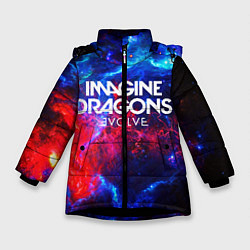 Куртка зимняя для девочки IMAGINE DRAGONS, цвет: 3D-черный