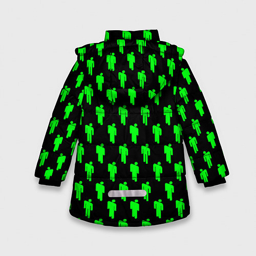Зимняя куртка для девочки Billie Eilish: Acid Pattern / 3D-Черный – фото 2