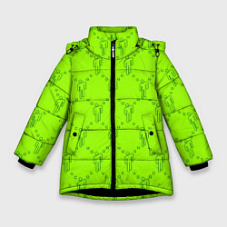 Куртка зимняя для девочки Billie Eilish: Acid Pattern, цвет: 3D-черный