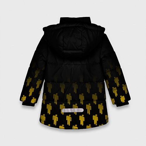 Зимняя куртка для девочки Billie Eilish: Yellow & Black Autograph / 3D-Черный – фото 2