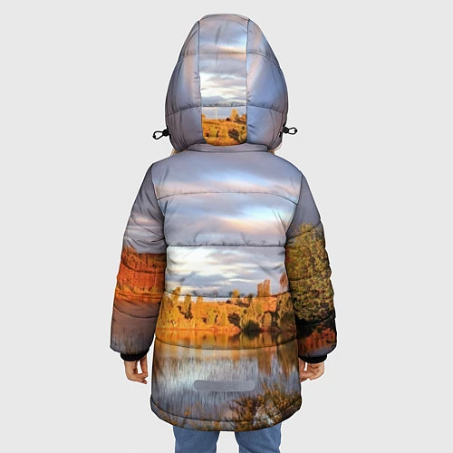 Зимняя куртка для девочки Осень - это небо / 3D-Красный – фото 4