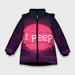 Куртка зимняя для девочки Lil peepLogo, цвет: 3D-черный