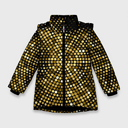Зимняя куртка для девочки Золотые блестящие блестки