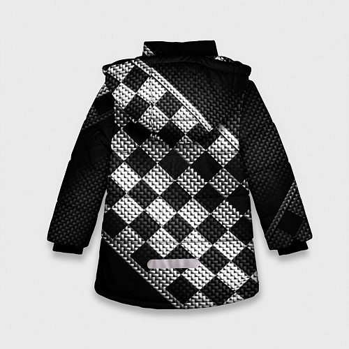 Зимняя куртка для девочки Финишная лента в клетку / 3D-Черный – фото 2