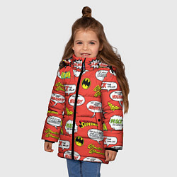 Куртка зимняя для девочки DC comics logos, цвет: 3D-светло-серый — фото 2