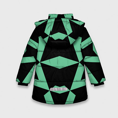 Зимняя куртка для девочки Abstract zigzag pattern / 3D-Черный – фото 2