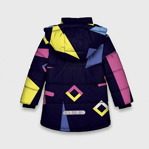 Зимняя куртка для девочки Танец геометрии / 3D-Черный – фото 2