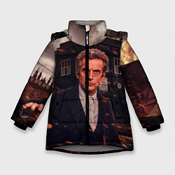 Куртка зимняя для девочки Доктор Кто, цвет: 3D-светло-серый