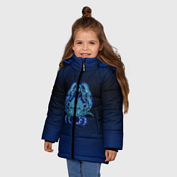 Куртка зимняя для девочки Знаки Зодиака Рак, цвет: 3D-черный — фото 2