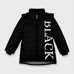 Куртка зимняя для девочки Чёрная футболка с текстом, цвет: 3D-светло-серый