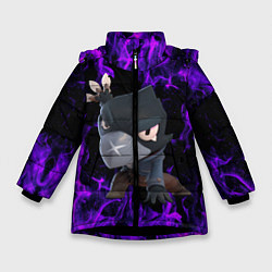 Куртка зимняя для девочки Ворон Бравл, цвет: 3D-черный
