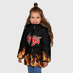 Куртка зимняя для девочки Ария, цвет: 3D-черный — фото 2