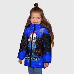 Куртка зимняя для девочки НОВОГОДНИЙ UNDERTALE, цвет: 3D-черный — фото 2