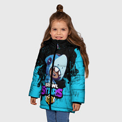 Куртка зимняя для девочки Brawl Stars LEON SHARK, цвет: 3D-светло-серый — фото 2