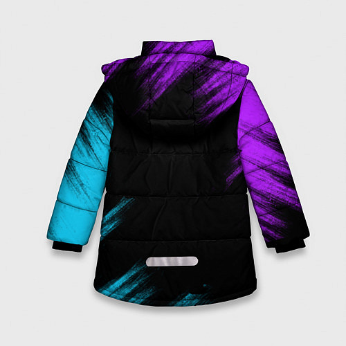 Зимняя куртка для девочки Brawl Stars LEON SHARK / 3D-Черный – фото 2