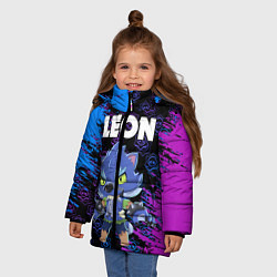 Куртка зимняя для девочки BRAWL STARS LEON ОБОРОТЕНЬ, цвет: 3D-черный — фото 2