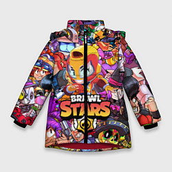 Куртка зимняя для девочки BRAWL STARS MAX, цвет: 3D-красный