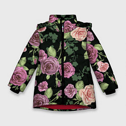 Зимняя куртка для девочки Кусты роз