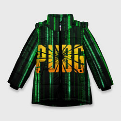 Куртка зимняя для девочки PUBG - Королевская битва, цвет: 3D-черный