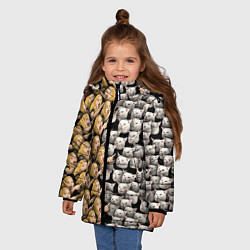 Куртка зимняя для девочки Девушки орут на котиков, цвет: 3D-черный — фото 2