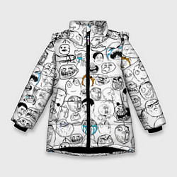 Куртка зимняя для девочки МЕМЫ, цвет: 3D-черный