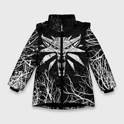 Куртка зимняя для девочки ВЕДЬМАК, цвет: 3D-черный