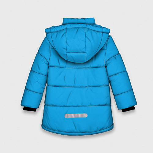 Зимняя куртка для девочки Котик Меломан голубой / 3D-Черный – фото 2