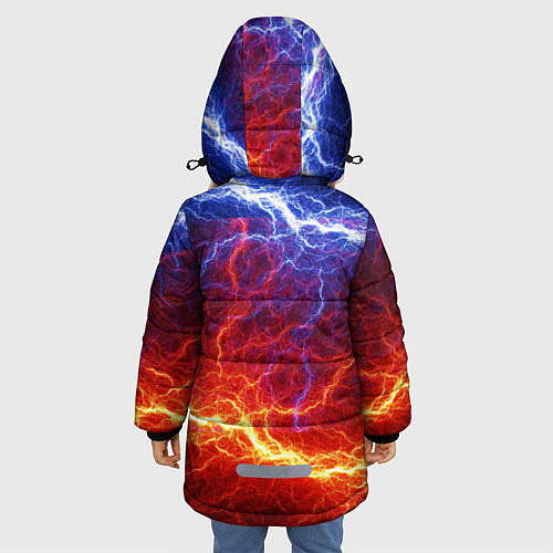 Зимняя куртка для девочки Лёд и огонь / 3D-Светло-серый – фото 4