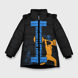 Куртка зимняя для девочки Wheight lifting, цвет: 3D-черный