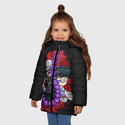 Куртка зимняя для девочки Токийский гуль, цвет: 3D-черный — фото 2