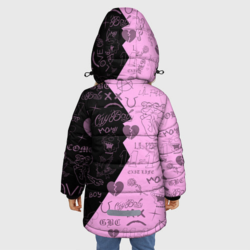 Зимняя куртка для девочки LIL PEEP / 3D-Красный – фото 4
