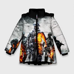 Куртка зимняя для девочки Battlefield, цвет: 3D-черный