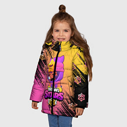 Куртка зимняя для девочки Бравл старс Сэнди, цвет: 3D-черный — фото 2