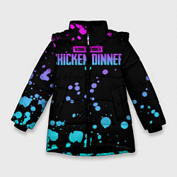 Куртка зимняя для девочки Chicken Dinner, цвет: 3D-черный