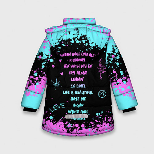 Зимняя куртка для девочки LiL PEEP НА СПИНЕ / 3D-Черный – фото 2