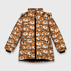 Куртка зимняя для девочки Попки Корги, цвет: 3D-черный