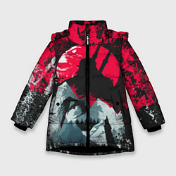Куртка зимняя для девочки Ведьмак, цвет: 3D-черный