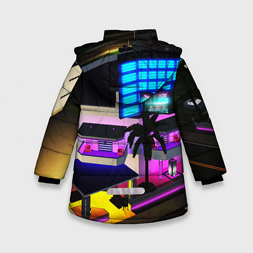 Зимняя куртка для девочки GTA:VICE CITY / 3D-Черный – фото 2