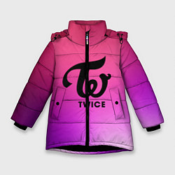 Куртка зимняя для девочки TWICE, цвет: 3D-черный