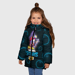 Куртка зимняя для девочки Brawl Stars Captain Carl, цвет: 3D-черный — фото 2